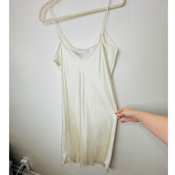 Nili Lotan Cream V-Neck Spaghetti Strap 100% Silk Slip Dress XL - Picture 10 of 16
